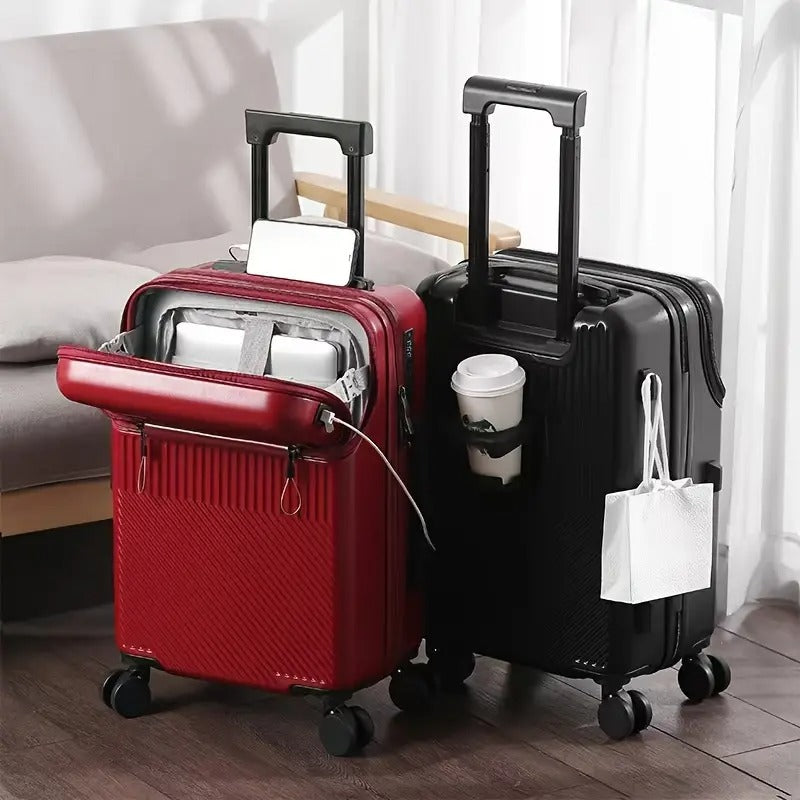 Premium Multifunctional Travel Bag with USB, Cup Holder & Smart Lock