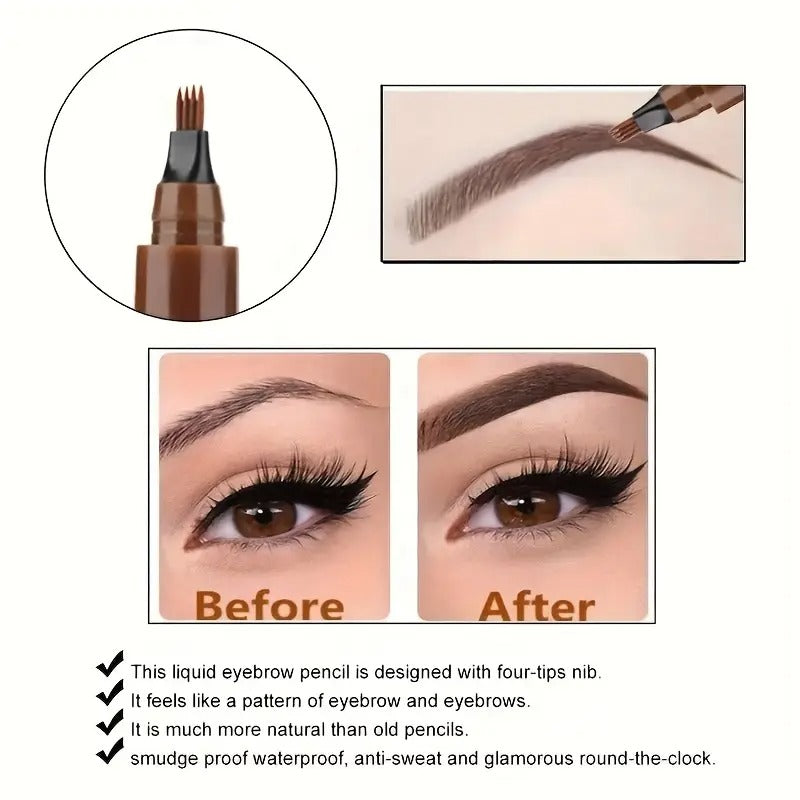 Exclusive 4-in-1 Eyebrow Pencil – Natural Color &amp; Waterproof Precision